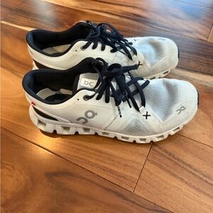 On Running Kids' White and Navy Sneakers